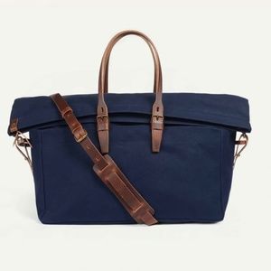 BLEU DE CHAUFFE - CABINE TRAVEL BAG - Navy Cotton Canvas